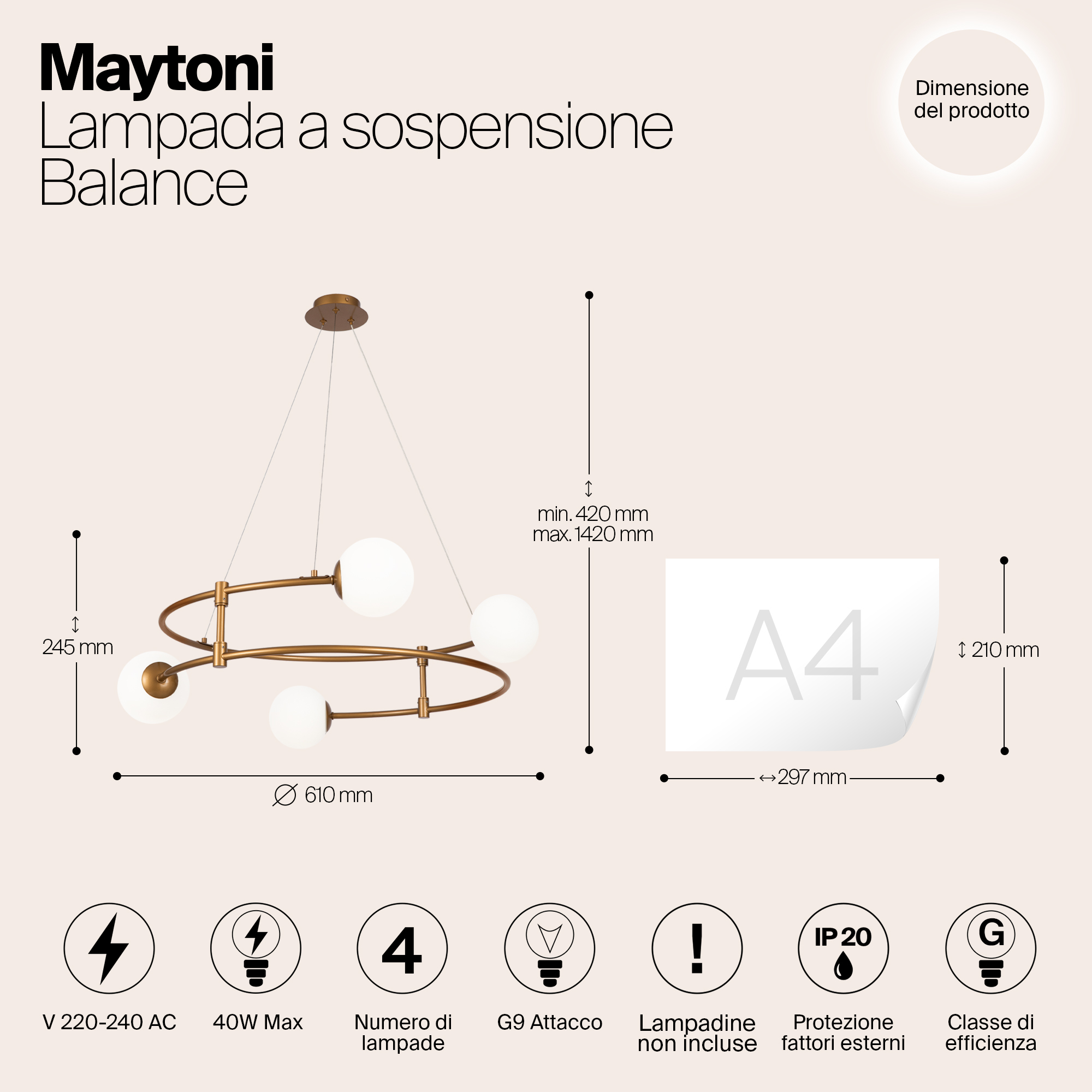 Дополнительная картинка Люстра Maytoni MOD317PL-04G