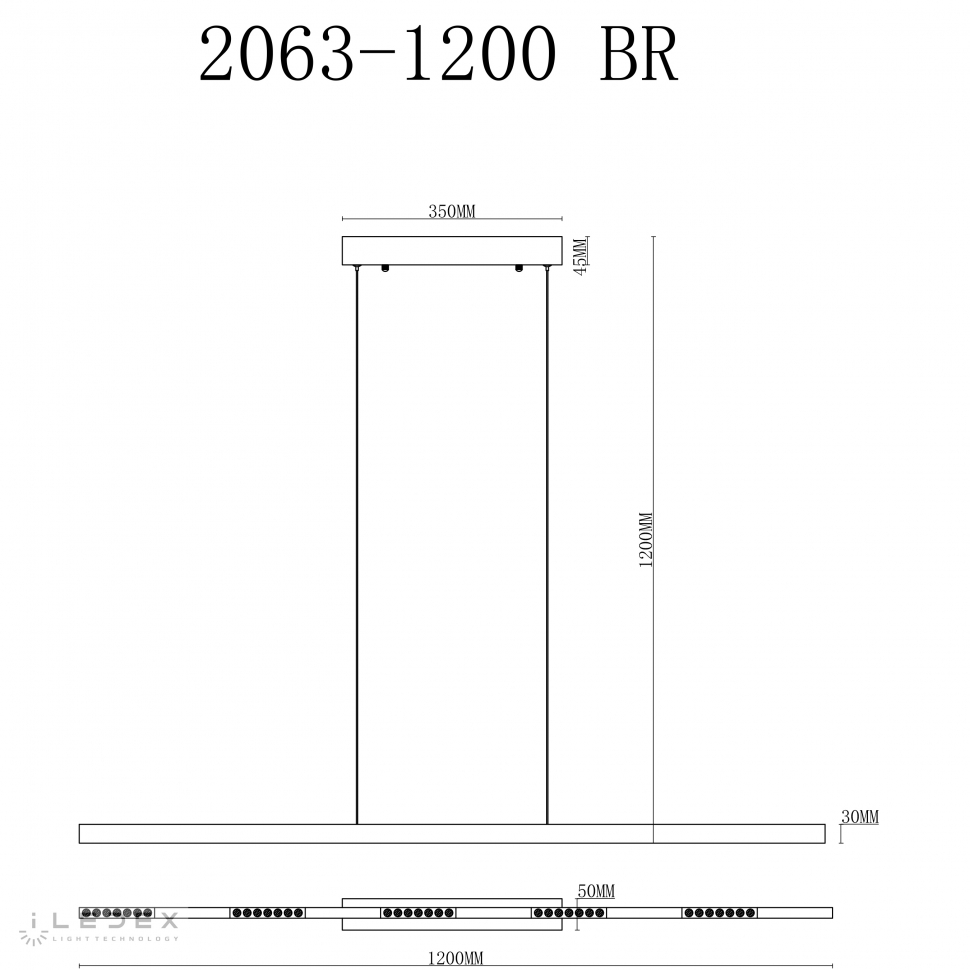 Картинка Светильник подвесной iLedex Vision iLedex 2063-1200 BR