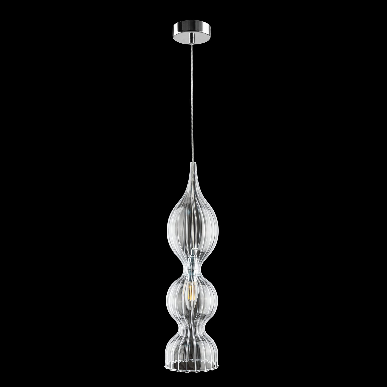 Картинка Светильник подвесной Crystal Lux IRIS SP1 B TRANSPARENT Crystal Lux 2075/201