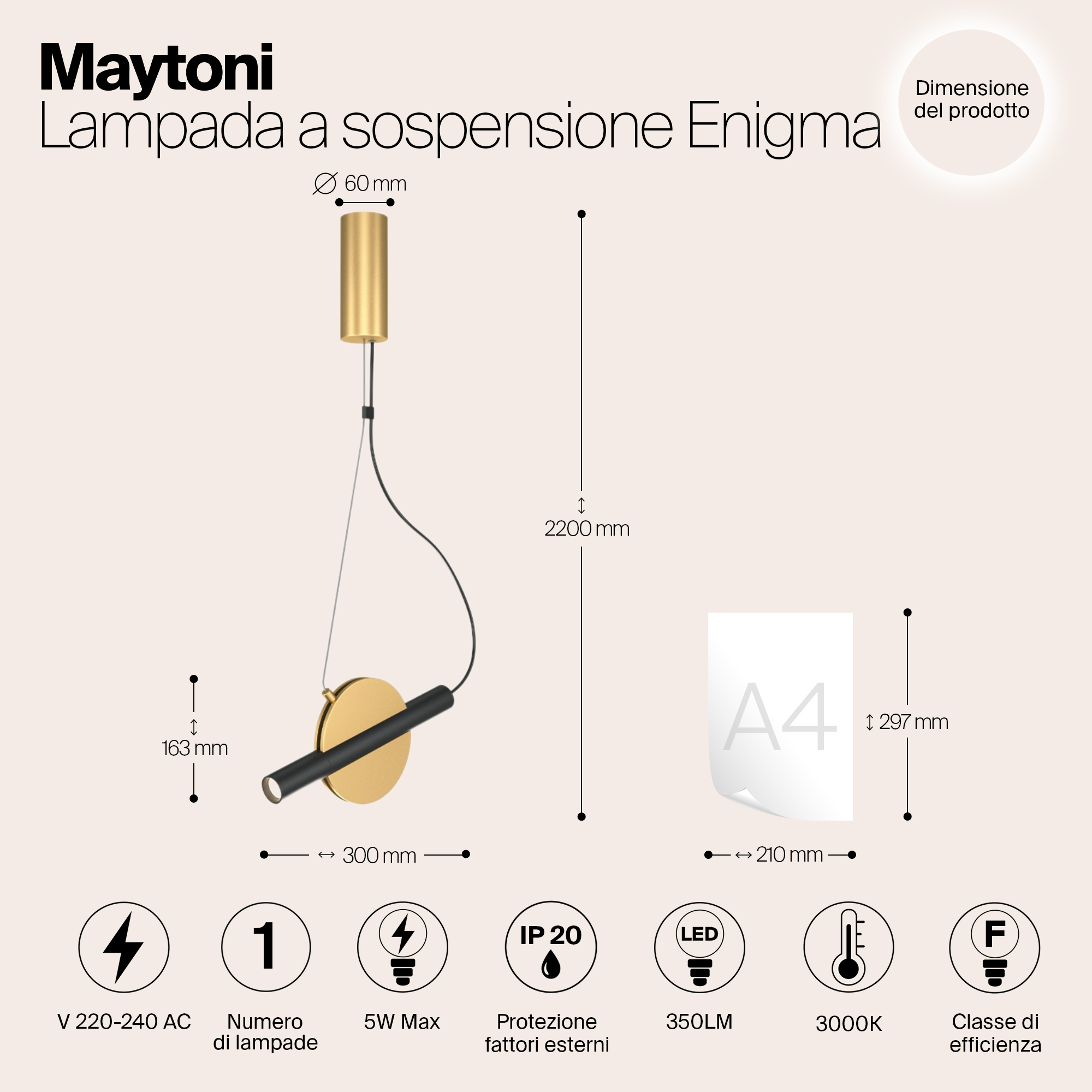 Дополнительная картинка Подвесной светильник Maytoni MOD150PL-L5BS3K