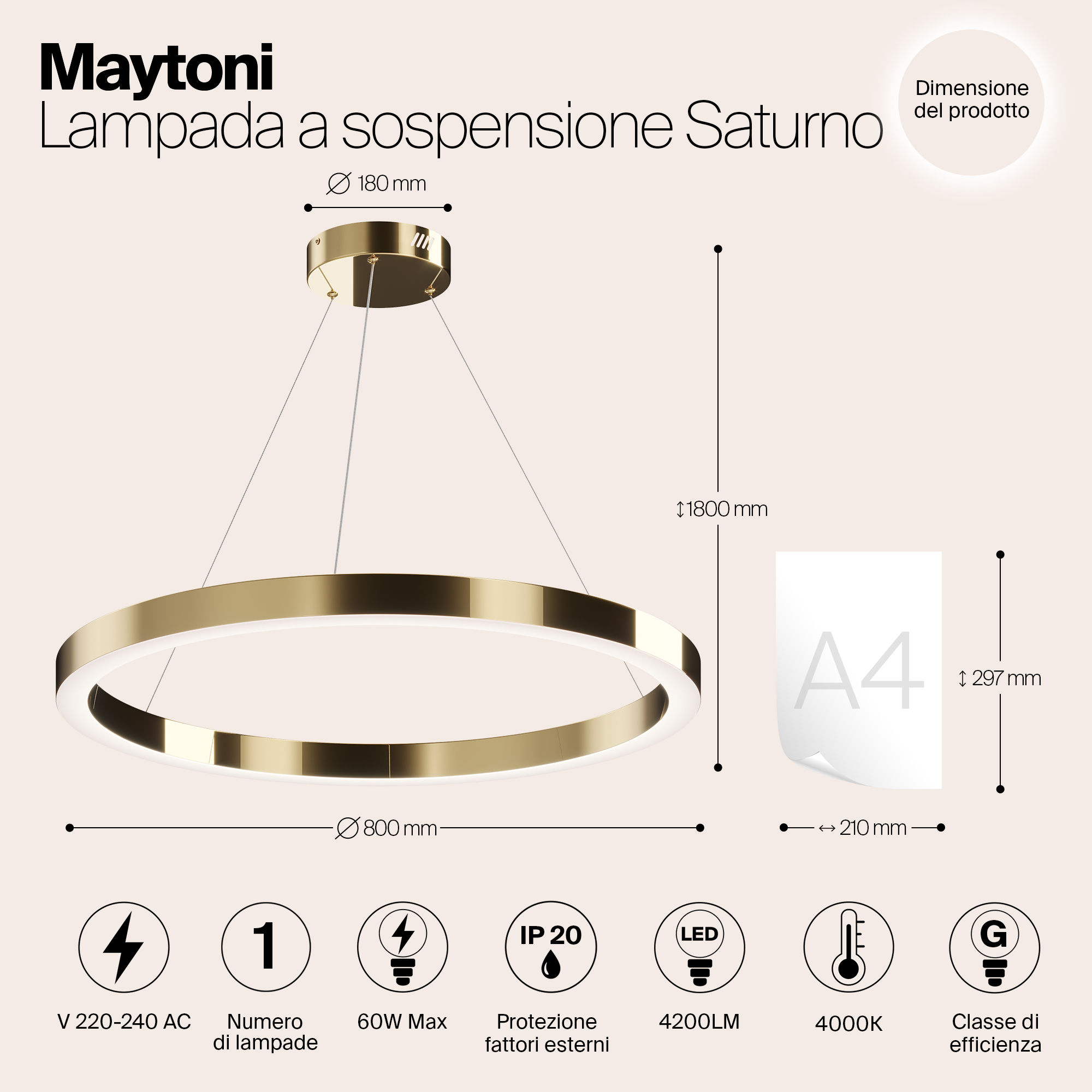 Дополнительная картинка Подвесной светильник Maytoni MOD415PL-L60BS4K