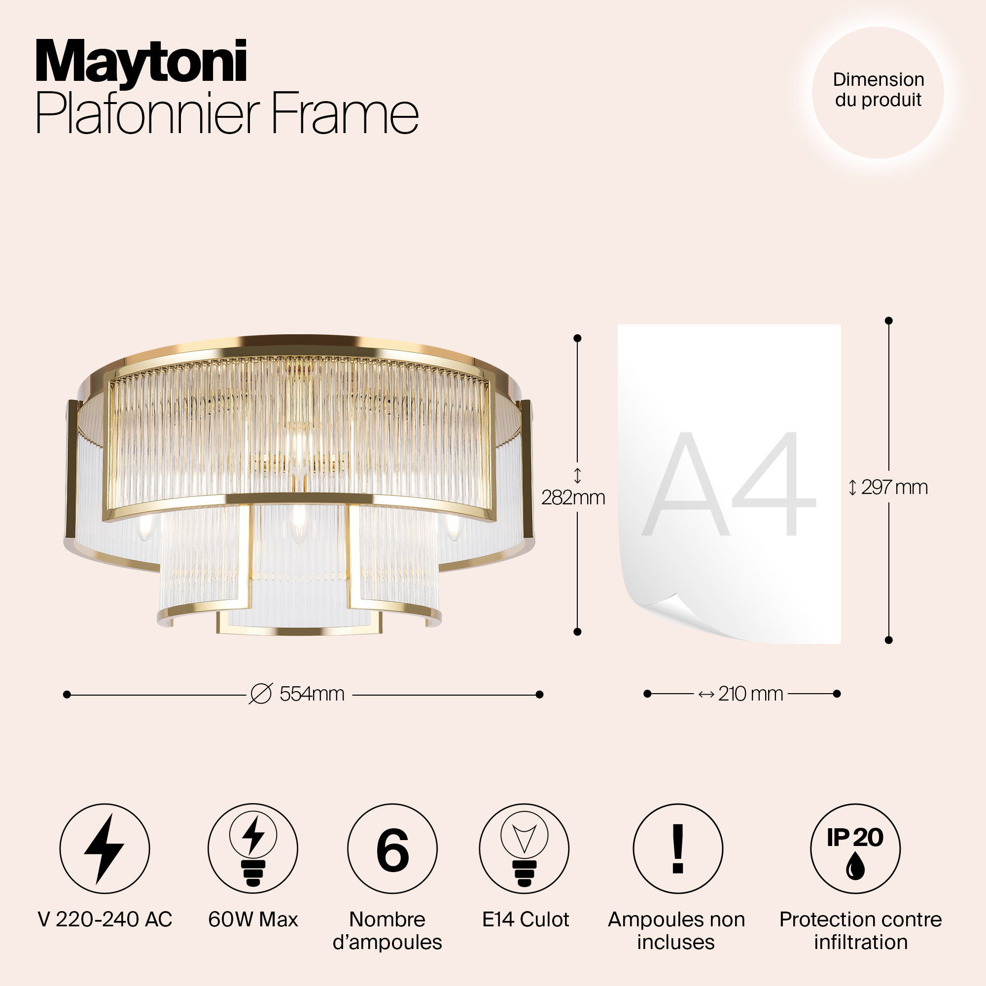Дополнительная картинка Потолочный светильник Maytoni MOD174CL-06G