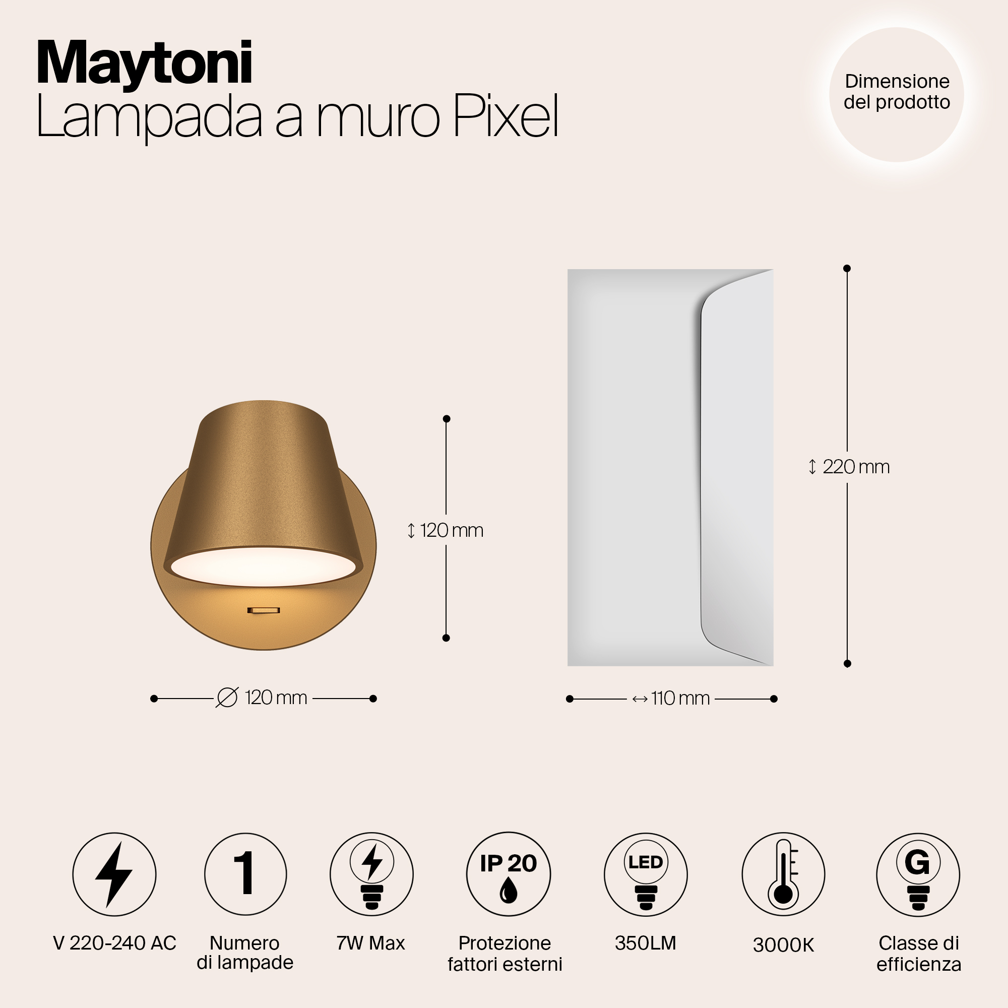 Дополнительная картинка Настенный светильник (бра) Maytoni MOD421WL-L6BS3K