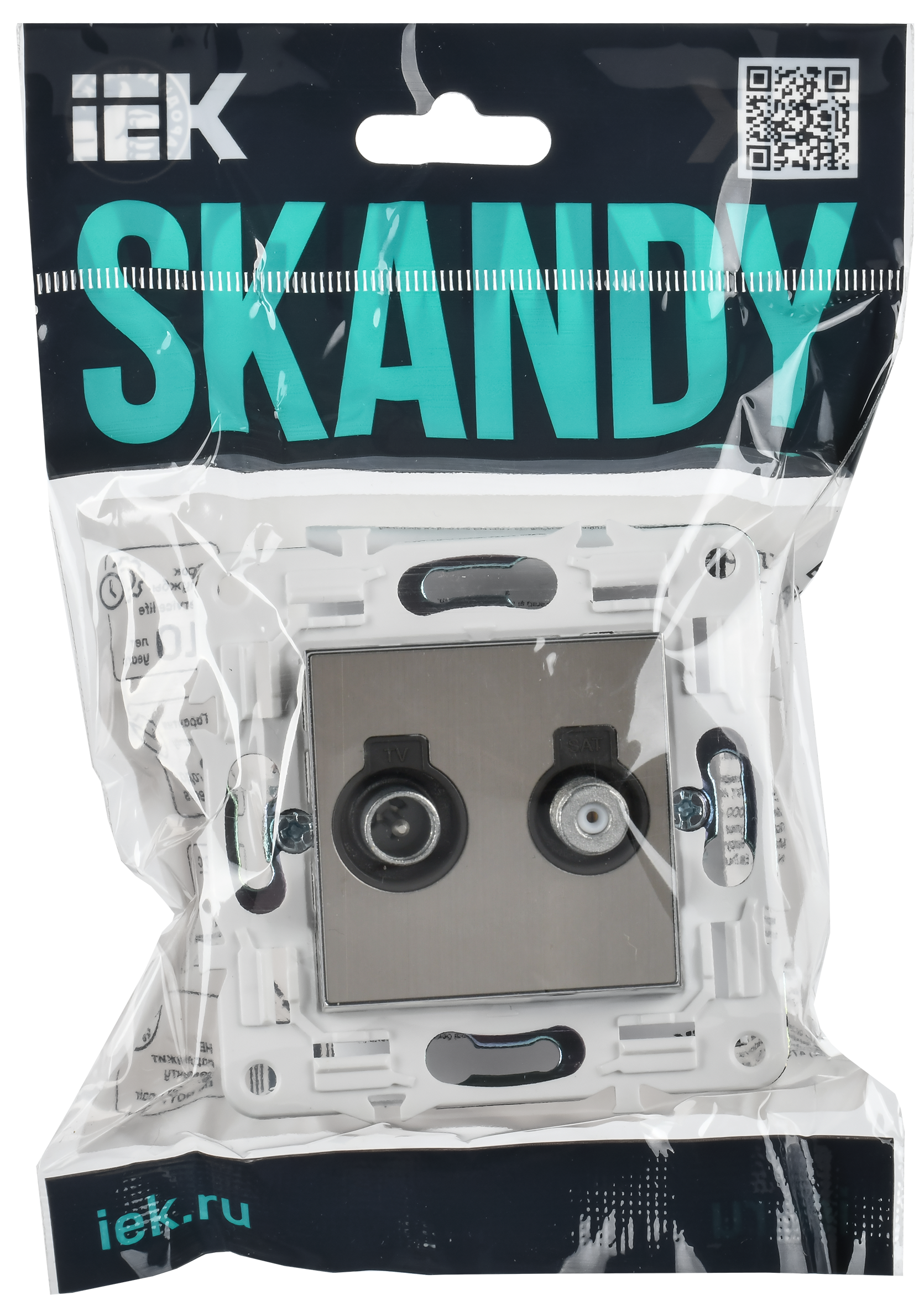 SKANDY Роз. двойная TV+SAT SK-A13N никель IEK — фото 3