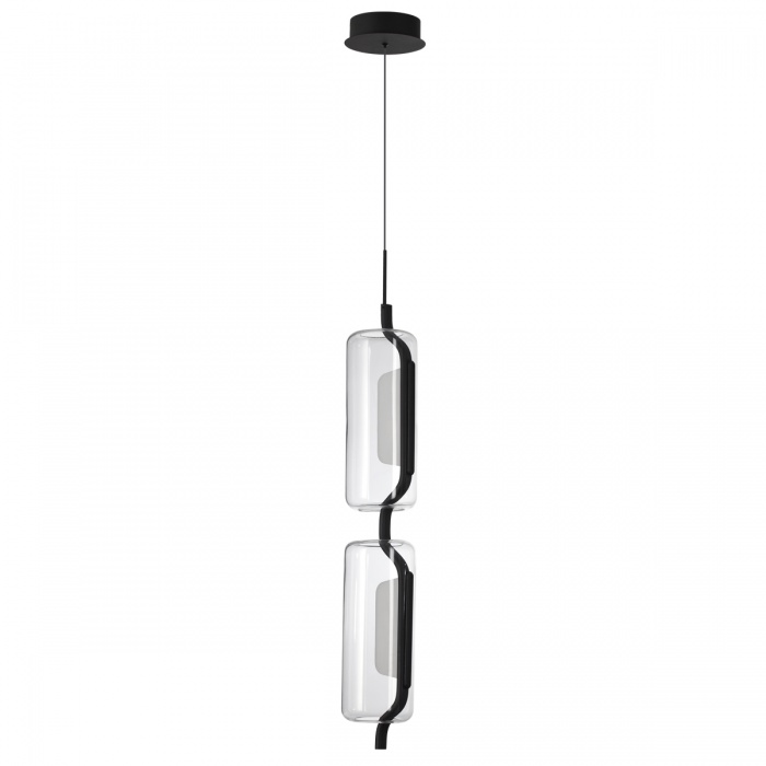 5003/20l l-vision odl23 283 черный матовый/прозрачный/стекло подвес led 20w 3000k kavia, доставка по Казахстану 