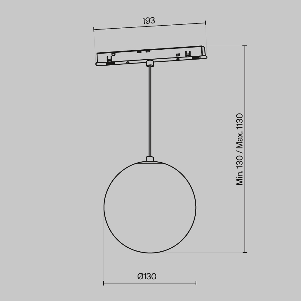 Картинка Трековый подвесной светильник Technical TR039-2-5W3K