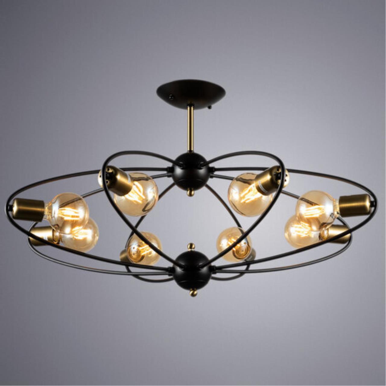 Дополнительная картинка Потолочная люстра Arte Lamp Glasgow A1963PL-8BK