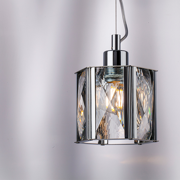 Картинка 722014 Люстра LIMPIO 1х40W E27 ХРОМ/ПРОЗРАЧНЫЙ