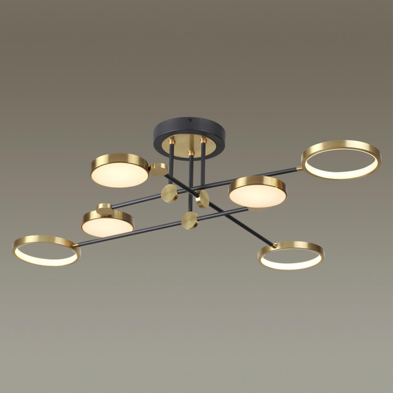 Дополнительная картинка Потолочная светодиодная люстра Odeon Light Midcent Denzel 4320/60CL