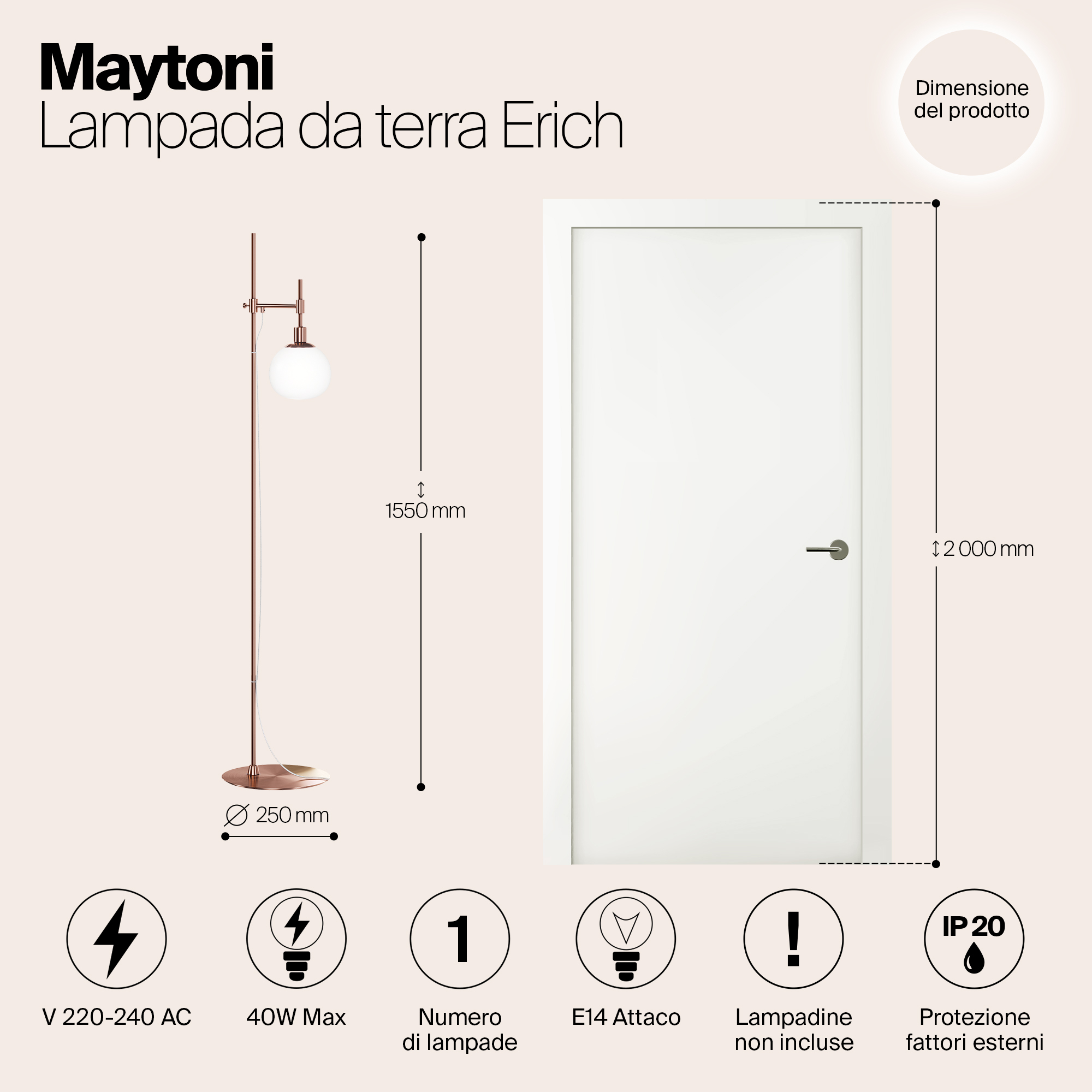 Картинка Торшер Maytoni Erich MOD221-FL-01-G