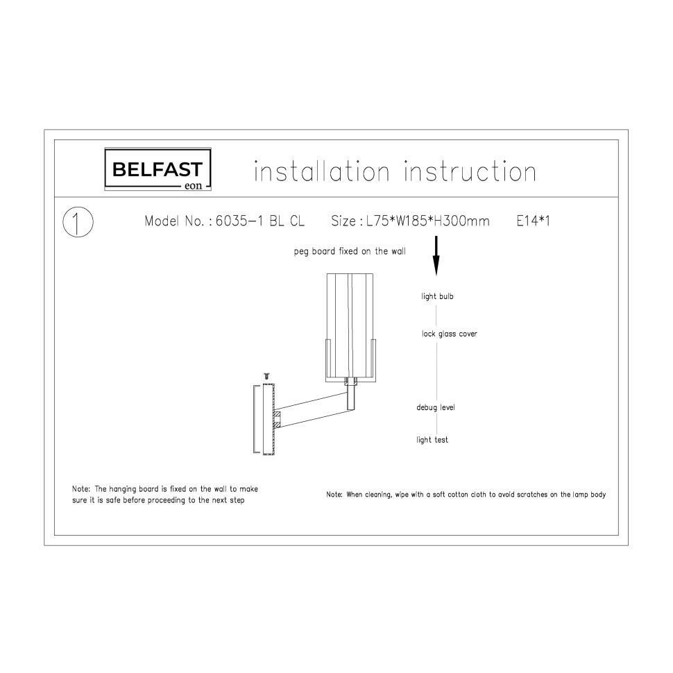 Картинка Бра Belfast Malone 6035-1 BL CL