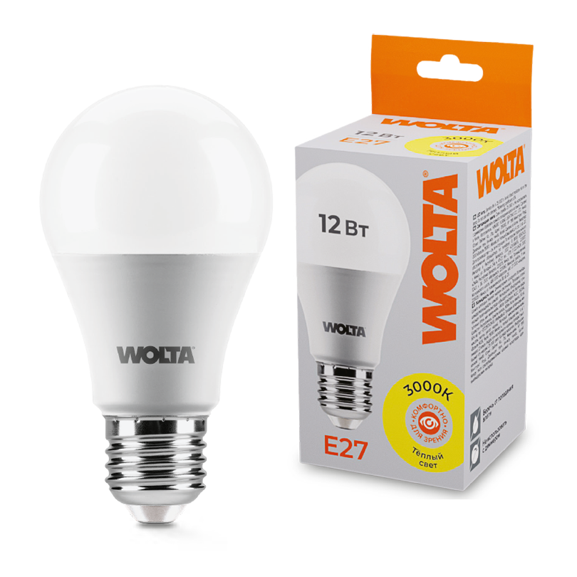 Картинка Лампа LED WOLTA 25Y60BL12E27 3000K