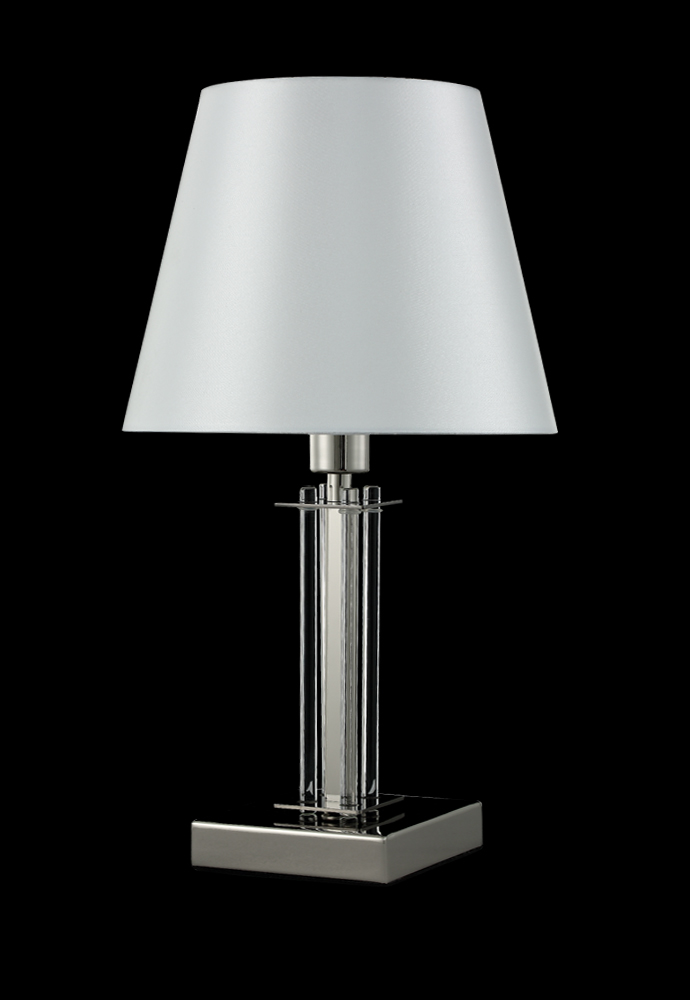 Картинка Настольная лампа Crystal Lux NICOLAS LG1 NICKEL/WHITE Crystal Lux 3400/501