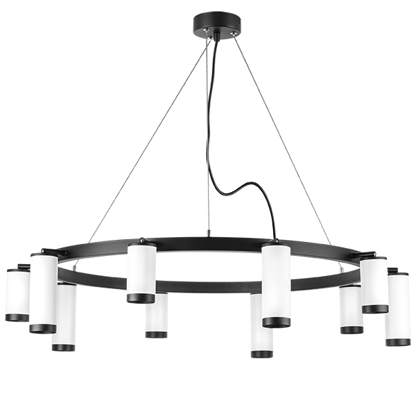 lr02036586540 подвесной светильник rullo 10х50w gu10 черный/белый (571020+214436-5+214486-5+203437-10), доставка по Казахстану 