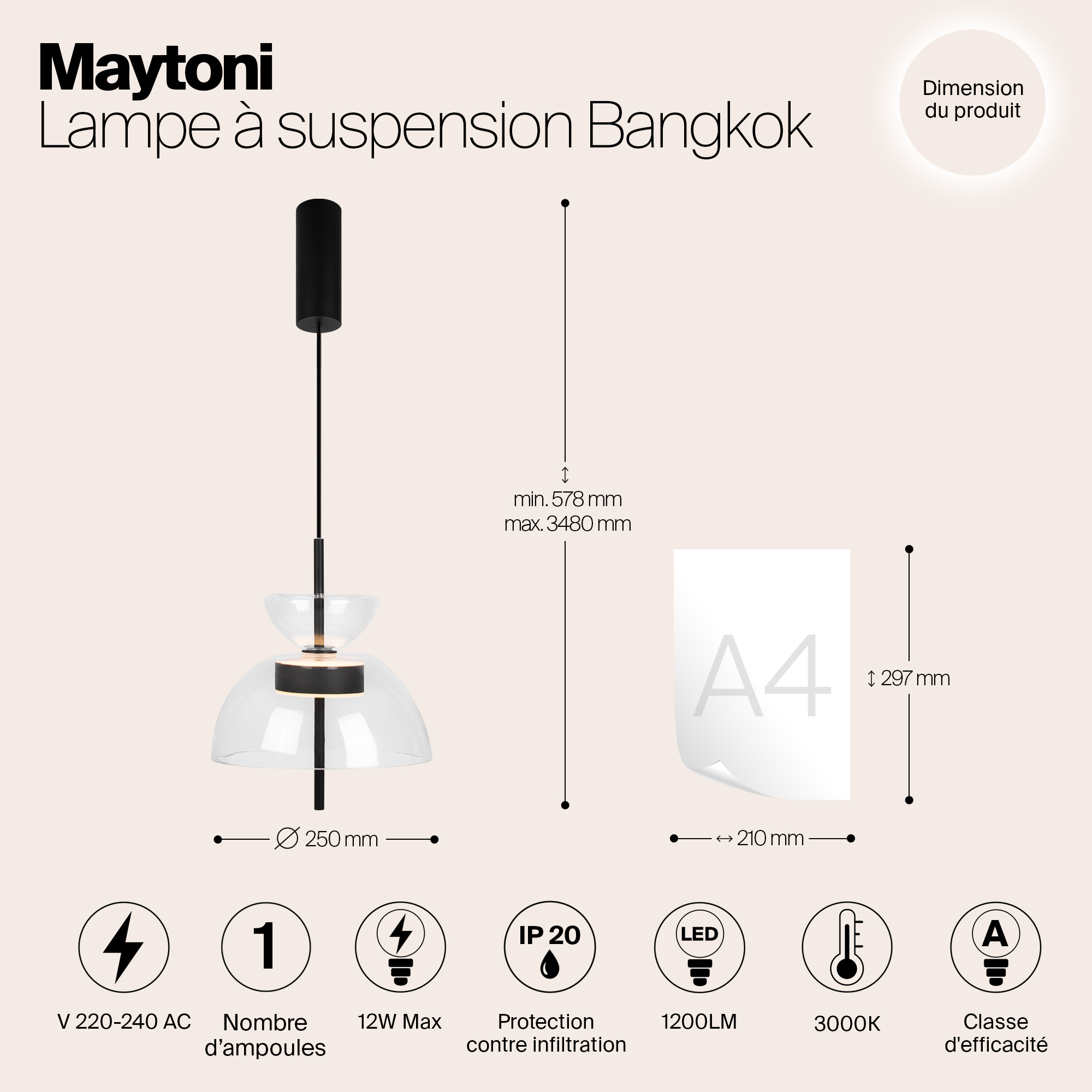 Дополнительная картинка Подвесной светильник Maytoni MOD185PL-L6B3K2