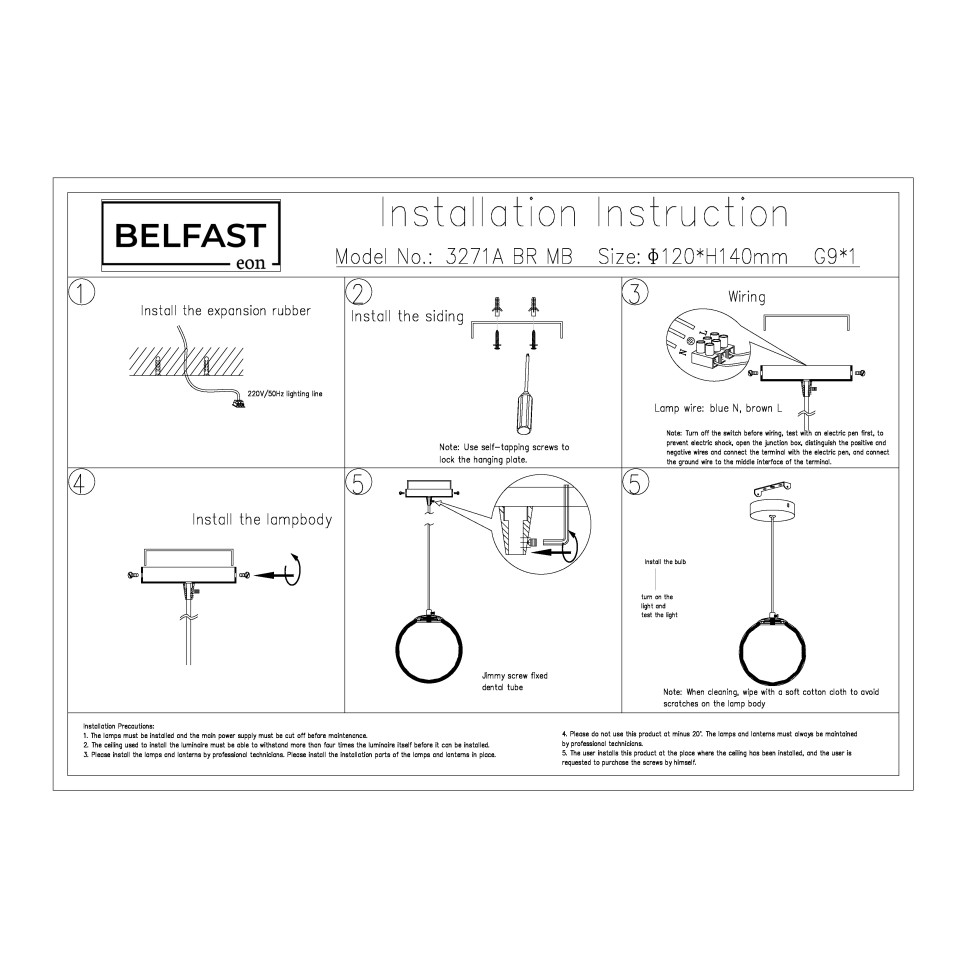 Картинка Подвесной светильник Belfast Ravenhill 3271A BR MB 