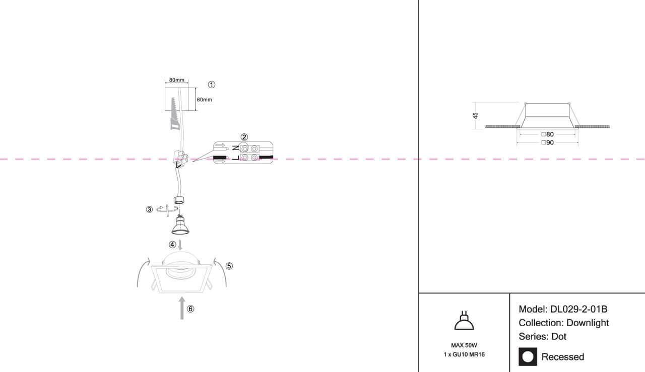 Картинка Встраиваемый светильник Maytoni Dot DL029-2-01B