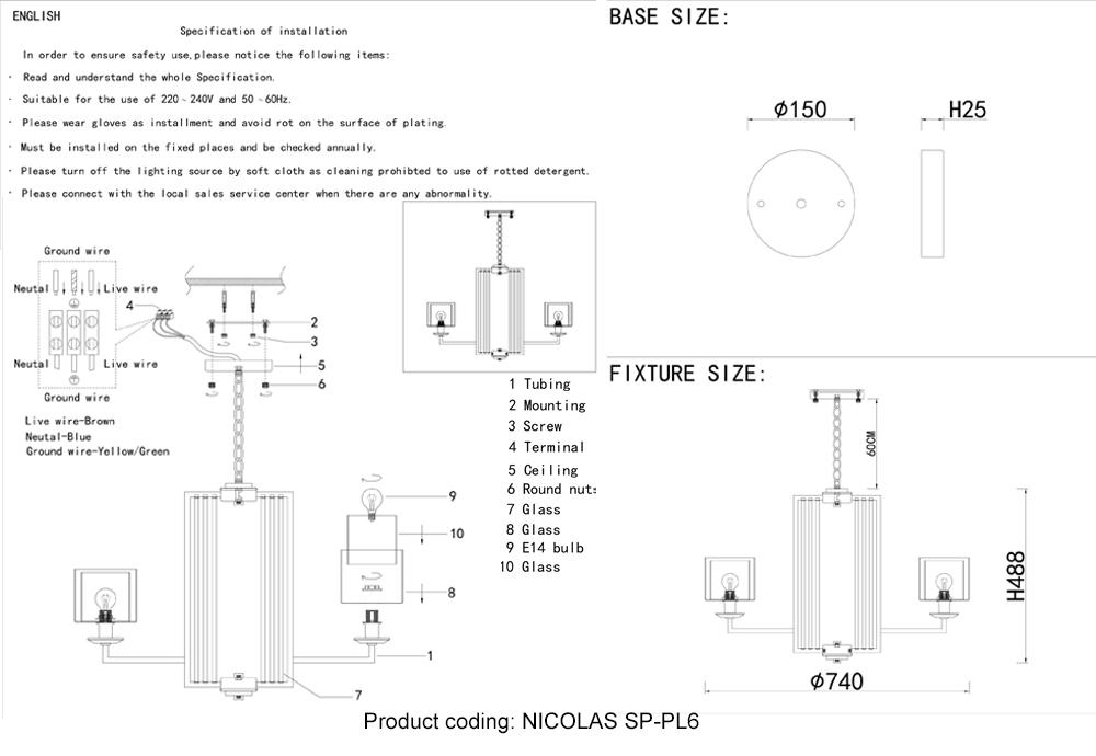 Дополнительная картинка Люстра Crystal Lux NICOLAS 3400/306