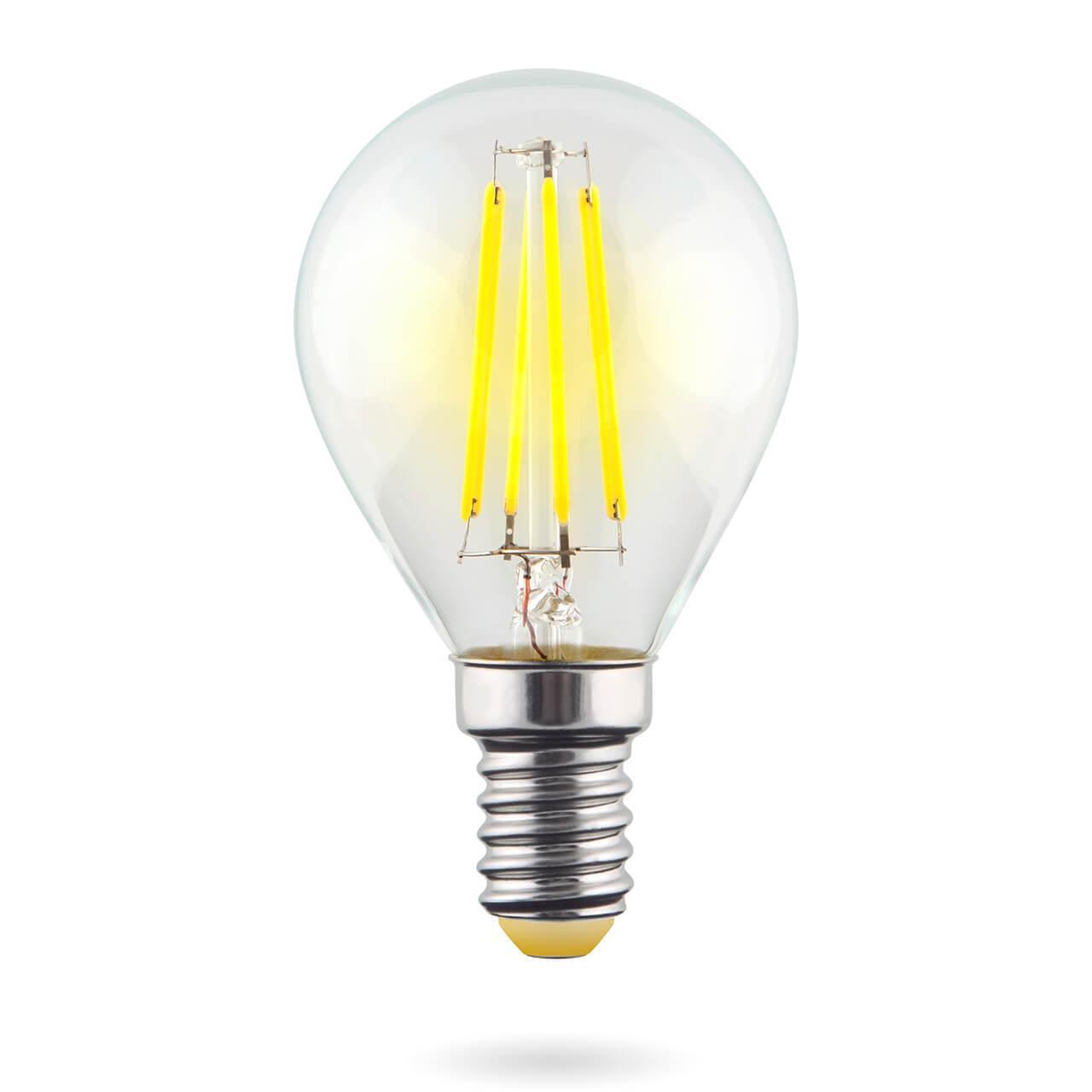 Картинка Лампа светодиодная филаментная Voltega E14 6W 2800К прозрачная VG10-G1E14warm6W-F 7021