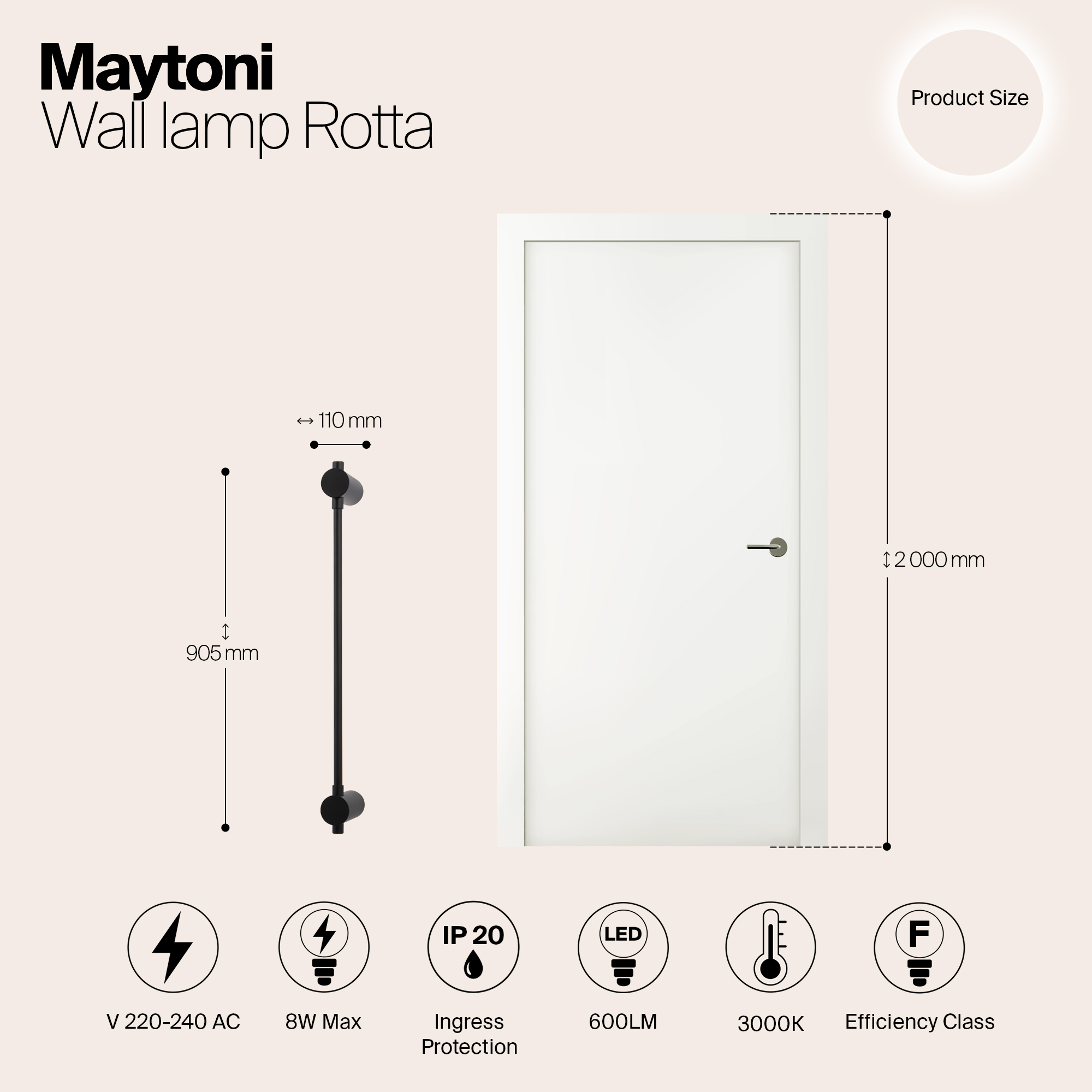Дополнительная картинка Настенный светильник (бра) Maytoni MOD413WL-L8B3K