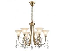 люстры newport 4820 4826/c , люстра, french gold clear crystal matt white glass d65*h45/150 cm e14 6*60w, доставка по Казахстану 