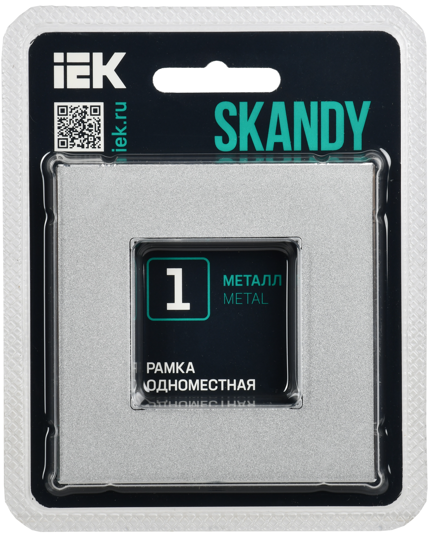 SKANDY Рамка 1-мест. SK-F31S металл сереб. IEK — фото 3