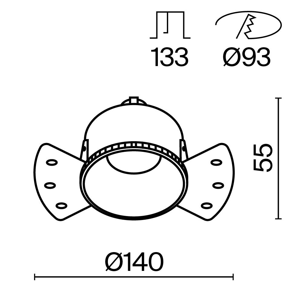Дополнительная картинка Встраиваемый светильник Technical DL051-01-GU10-RD-WS