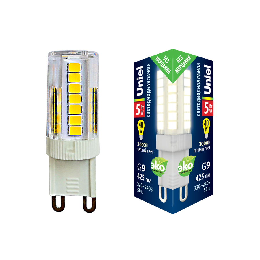 Картинка LED-JCD-5W/3000K/G9/CL GLZ09TR