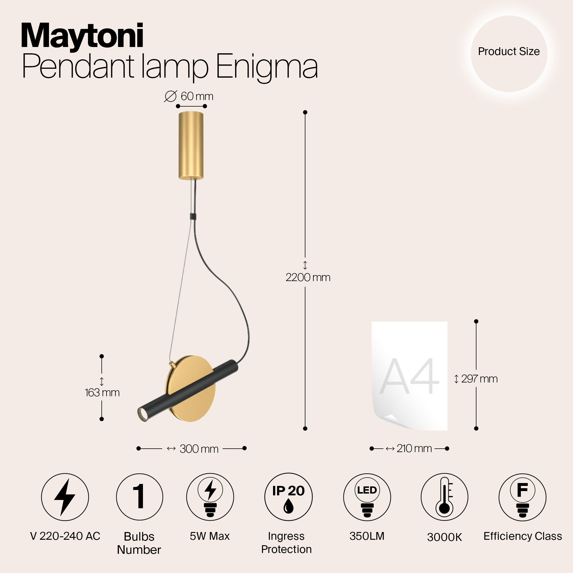 Дополнительная картинка Подвесной светильник Maytoni MOD150PL-L5BS3K