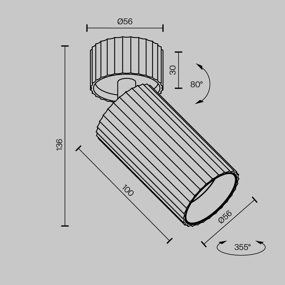 Дополнительная картинка Потолочный светильник Technical C108CL-01-GU10-W