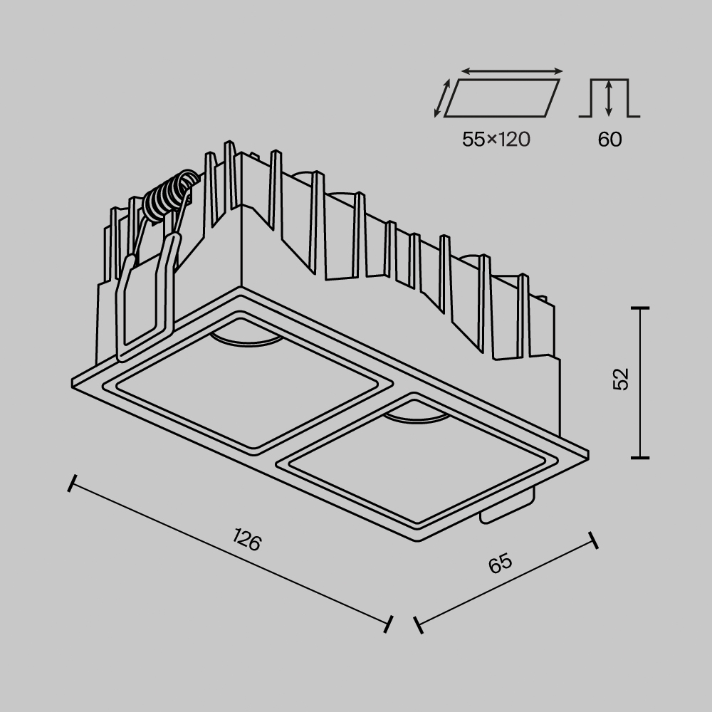 Картинка Встраиваемый светильник Technical DL043-02-10W3K-SQ-W-1