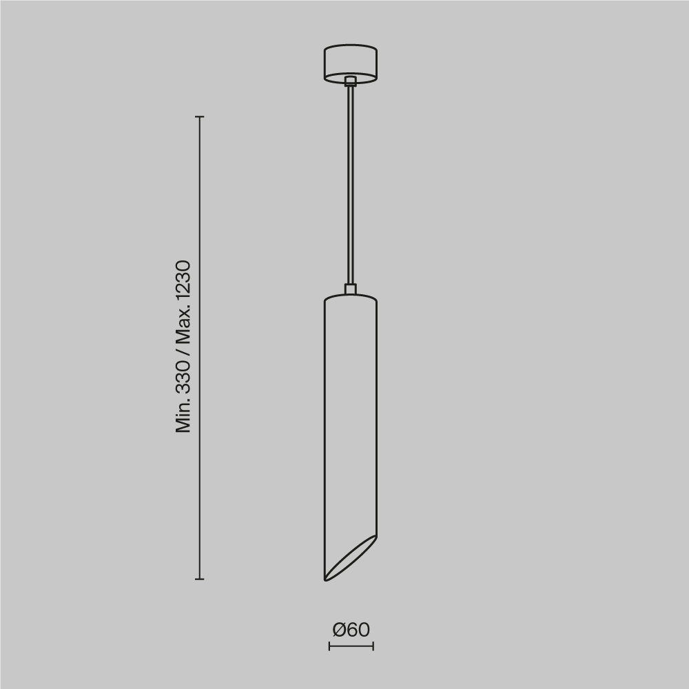 Дополнительная картинка Подвесной светильник Technical P044PL-01-30GU10-B