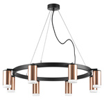 lr0183080 подвесной светильник rullo 8х50w gu10 черный/медь (571018+214430-8+202430-8), доставка по Казахстану 