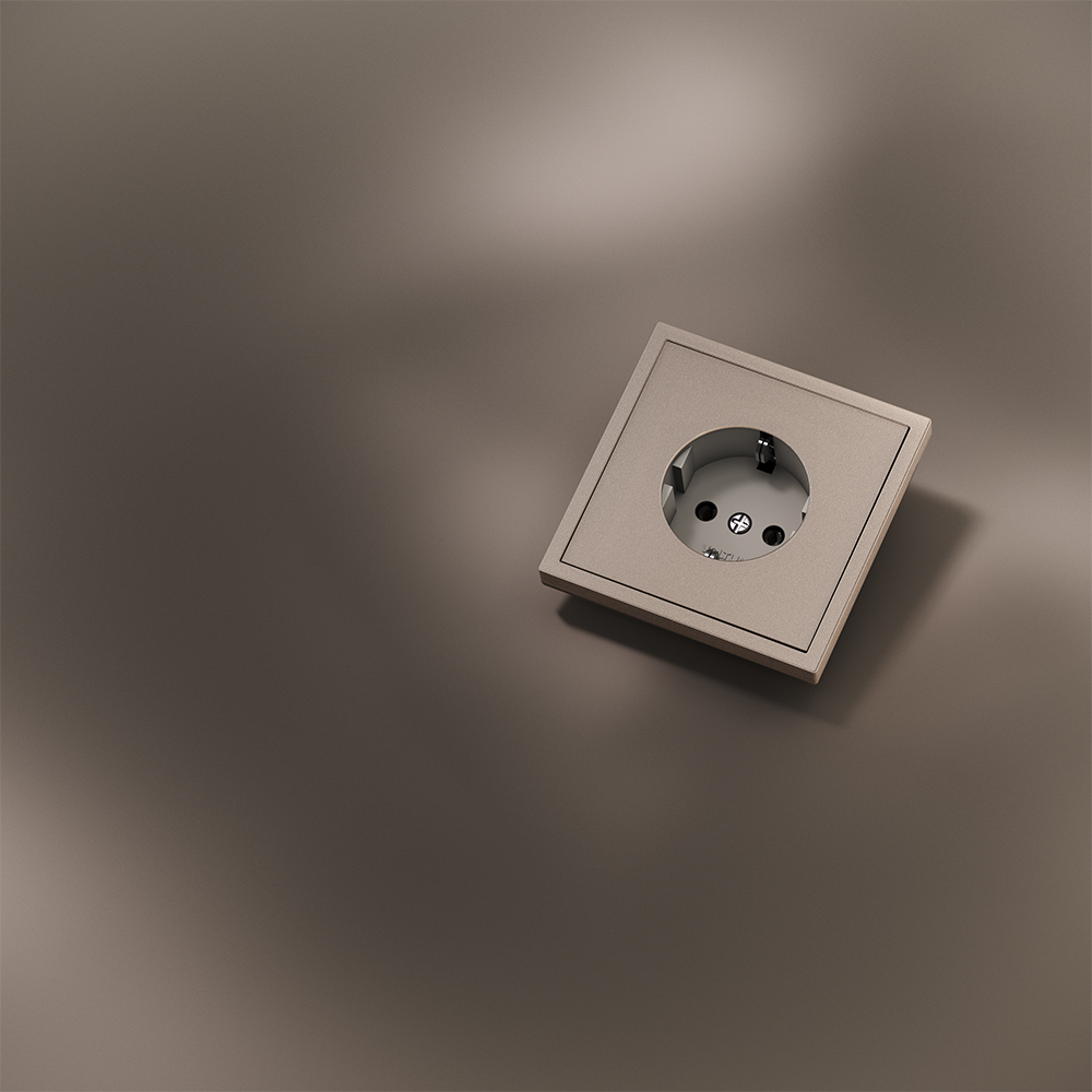 Картинка Накладка для розетки с заземлением, S70 Metal (платина)