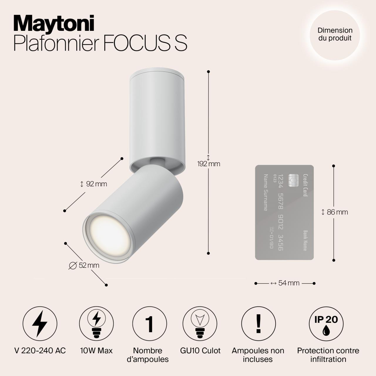 Дополнительная картинка Спот Maytoni Focus S C051CL-01W
