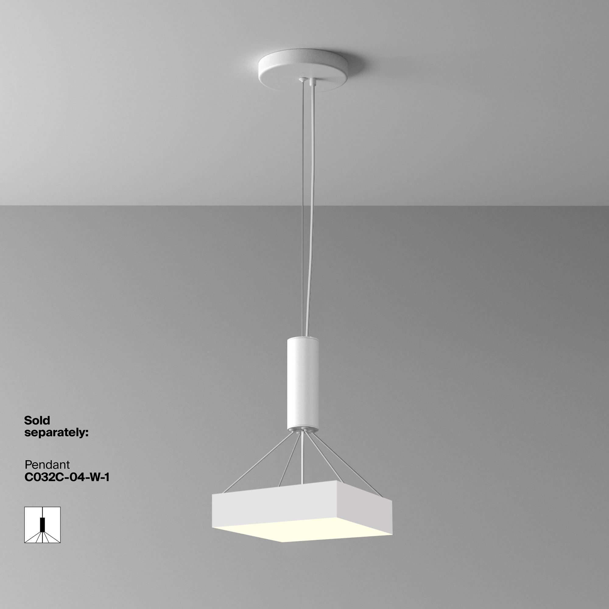 Дополнительная картинка Потолочный светильник Technical C032CL-36W3K-SQ-W