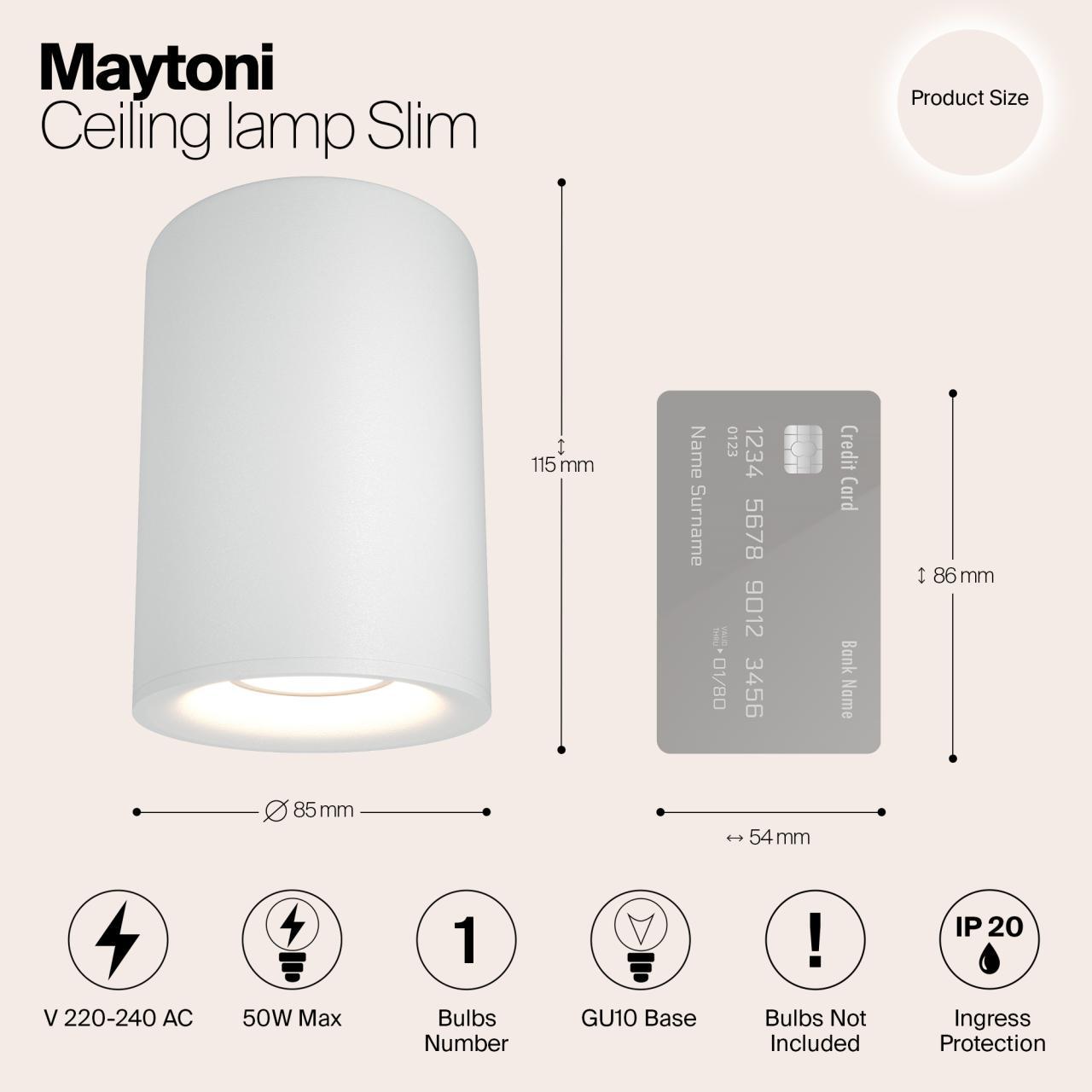 Дополнительная картинка Потолочный светильник Maytoni Alfa C012CL-01W