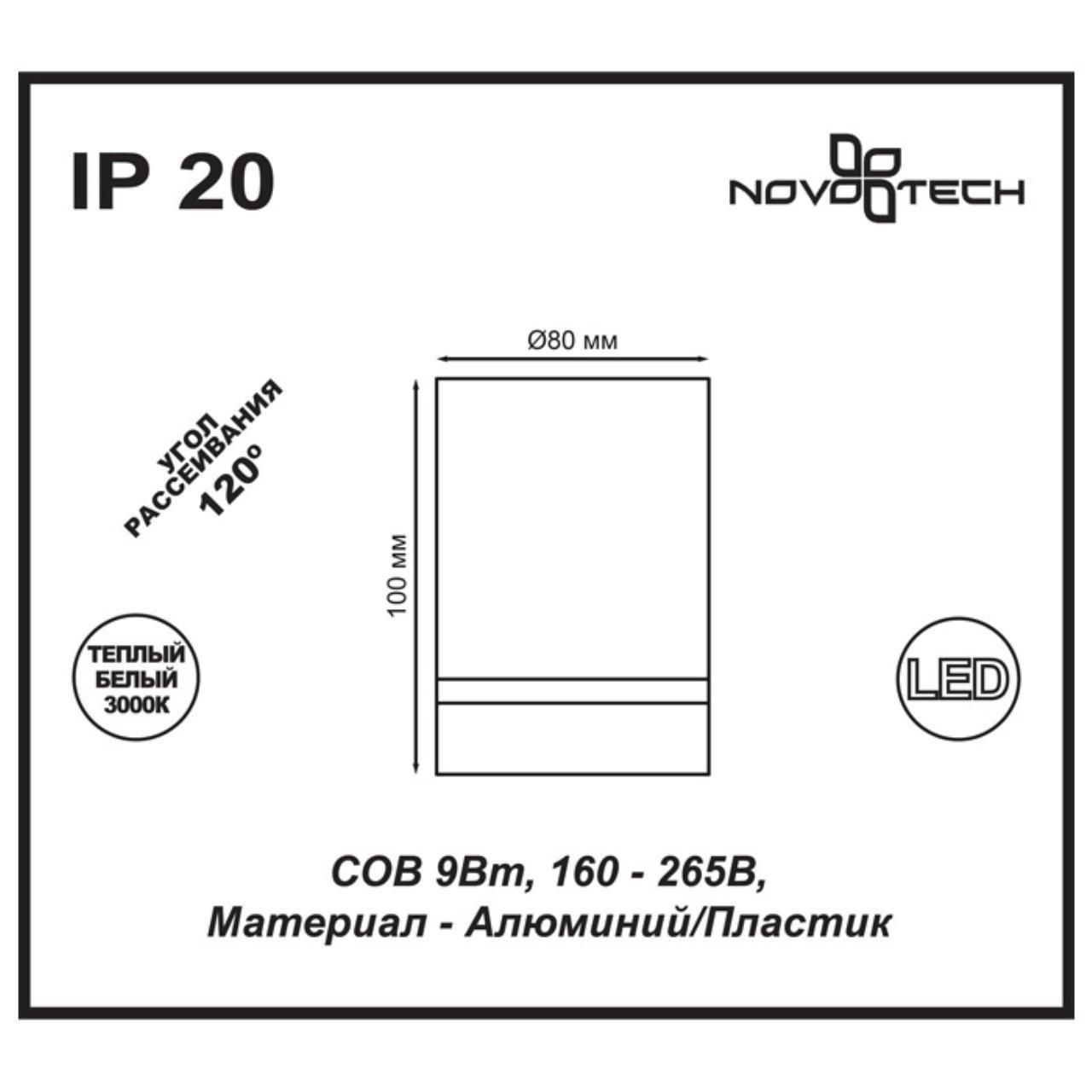 Дополнительная картинка Потолочный светодиодный светильник Novotech Over Arum 357684