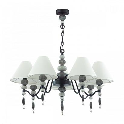 4896/7 modern odl_ex23 25 черный матов./серый/молочный металл/керамика/ткань люстра e14 7*40w sochi, доставка по Казахстану 