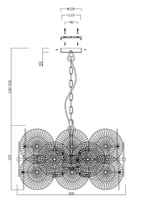 люстры подвесной светильник maytoni mod007pl-08g, доставка по Казахстану 
