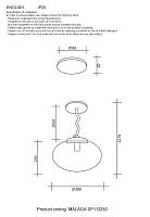 светильник подвесной crystal lux malaga sp1 d280 chrome crystal lux 0861/201, доставка по Казахстану 