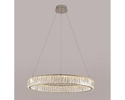 newport 8240 8240/60 chrome , подвесной светильник, chrome сlear crystal d60*h7,6 см led 36w 3100k 3960lm, доставка по Казахстану 