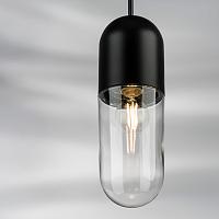 690017  md22501-1a   люстра ramo 1х40w e27 черный матовый - прозрачный  в комплекте, доставка по Казахстану 