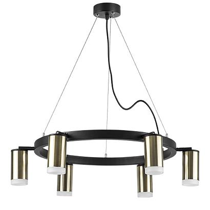 lr0163160 подвесной светильник rullo 6х50w gu10 черный/бронза (571016+214431-6+202430-6), доставка по Казахстану 