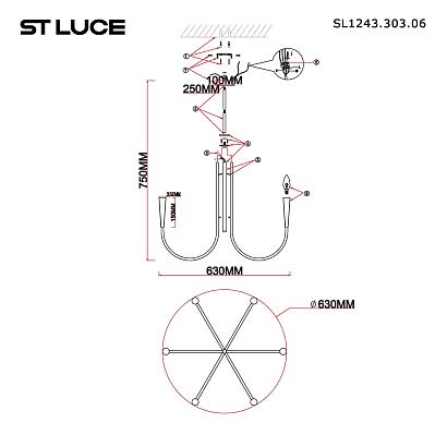 люстры sl1243.303.06 люстра подвесная st-luce dutchess, доставка по Казахстану 