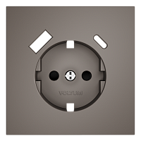 Накладка для розетки с заземлением и защитными шторками, с USB A+C, S70 (капучино) 