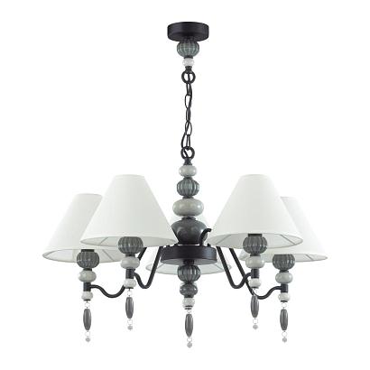 люстры 4896/5 modern odl_ex23 25 черный матов./серый/молочный металл/керамика/ткань люстра e14 5*40w sochi, доставка по Казахстану 