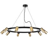 lr020400 подвесной светильник rullo 10х50w gu10 черный/золото (571020+214440-10), доставка по Казахстану 