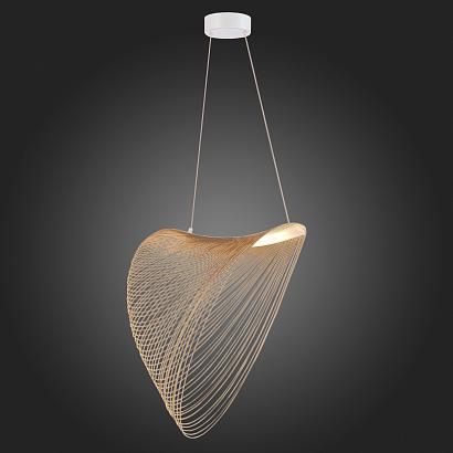 люстры sl6900.503.24 светильник подвесной st-luce белый/древесный led 1*24w 4000k, доставка по Казахстану 