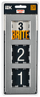 BRITE Рамка 3-мест. РУ-3-1-Бр металл алюм. RE IEK 